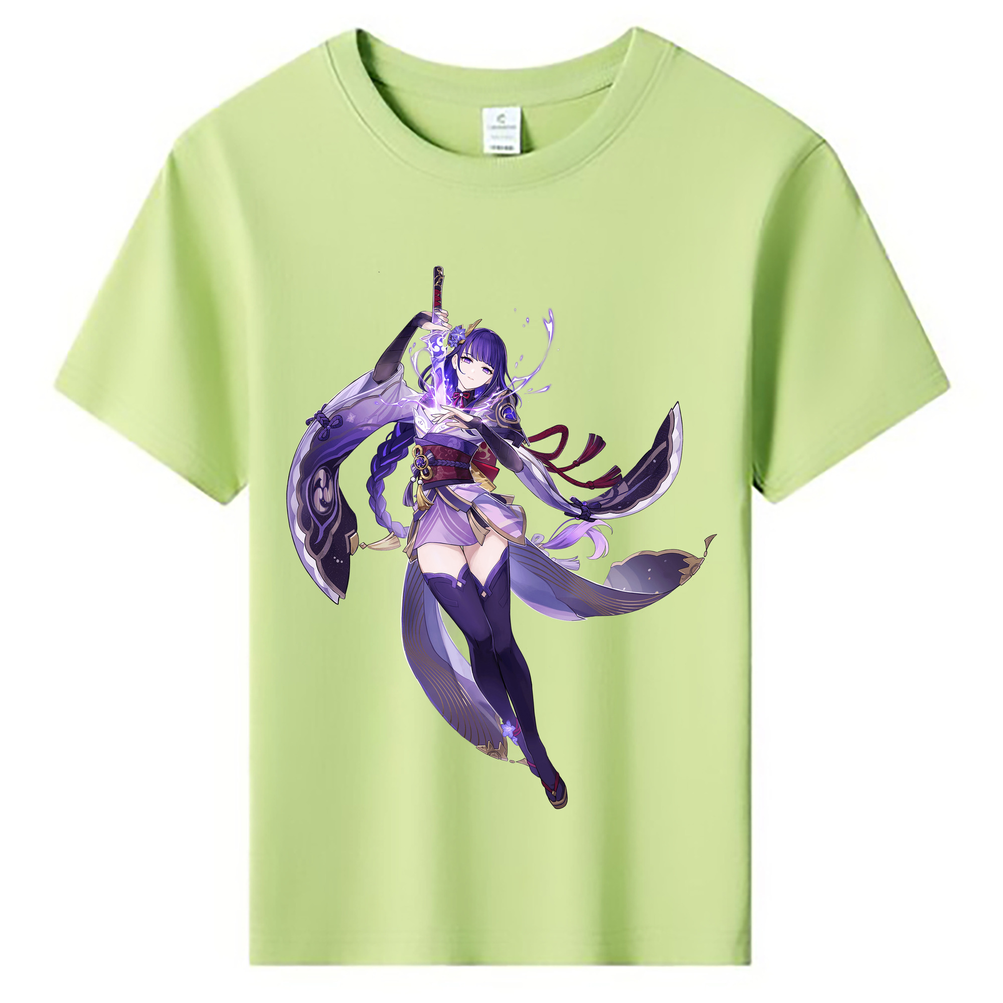 げんし神 雷電将軍 らいでんしょうぐん genshin Raiden Shogun 綿100％キッズTシャツ（フロントプリント）
